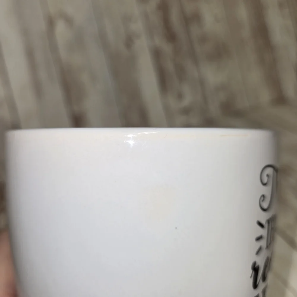 Home Essentials White Coffee Mug with Black Text